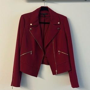 Red White House Black Market Motto Jacket